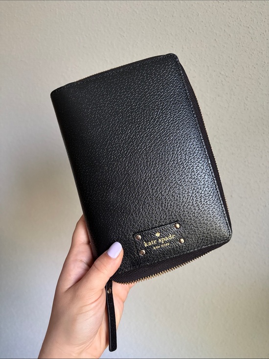 kate spade Other - kate spade Black Leather Zip Around Agenda Journal NWOT